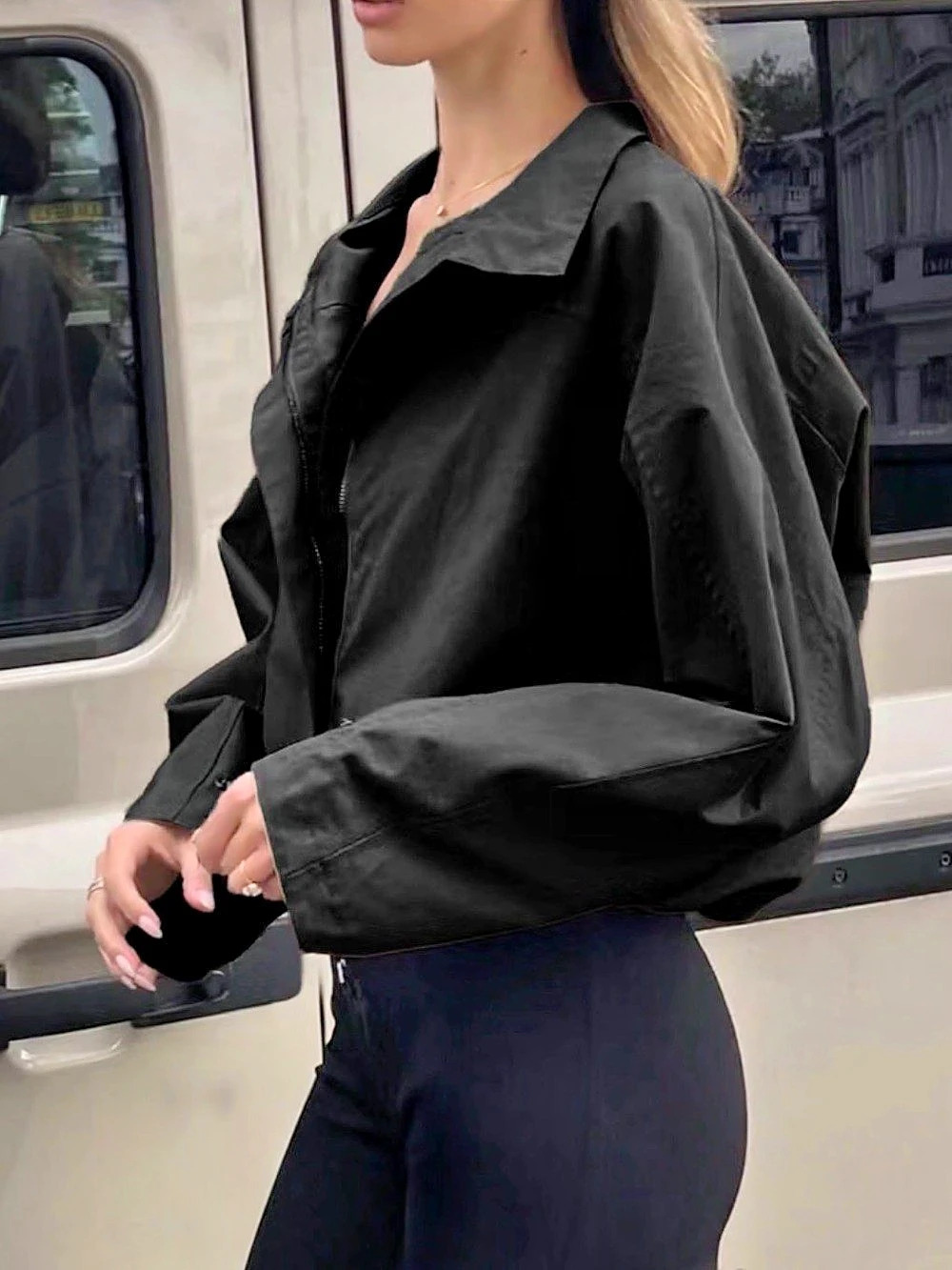 Women’s Cropped Utility Jacket - Picture 3 of 16